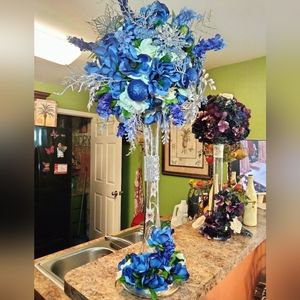 Blue Silver Centerpiece